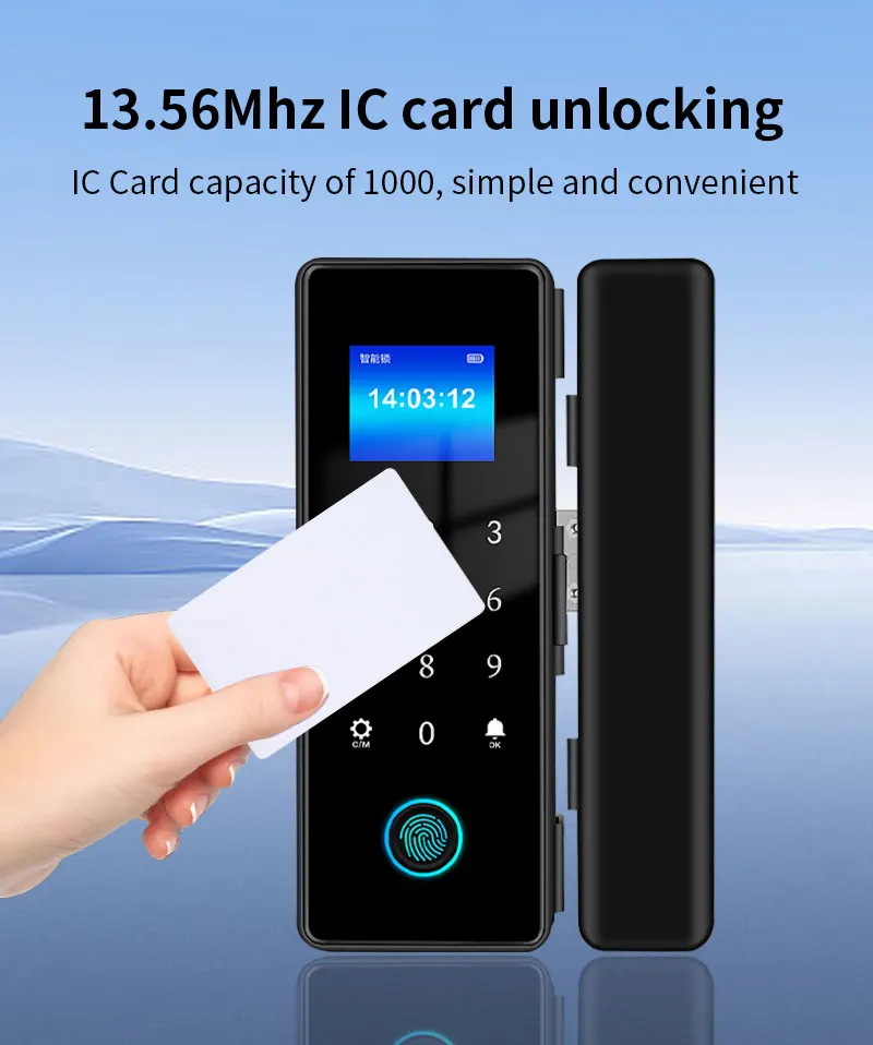 IP54 Waterproof Tuya Bluetooth Smart Door Lock Fingerprint Electronic Rim Lock F