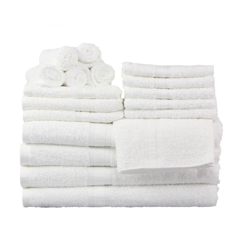

Mainstays Basic Solid 18-Piece Bath Towel Set Collection, White
