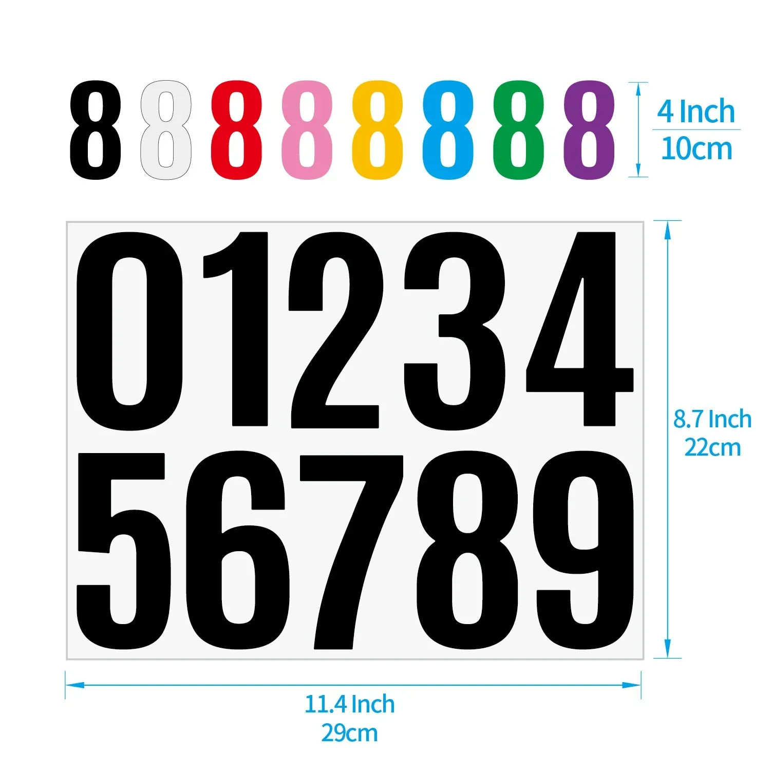 Number Stickers 4PCS 4-inch for Mailbox number stickers