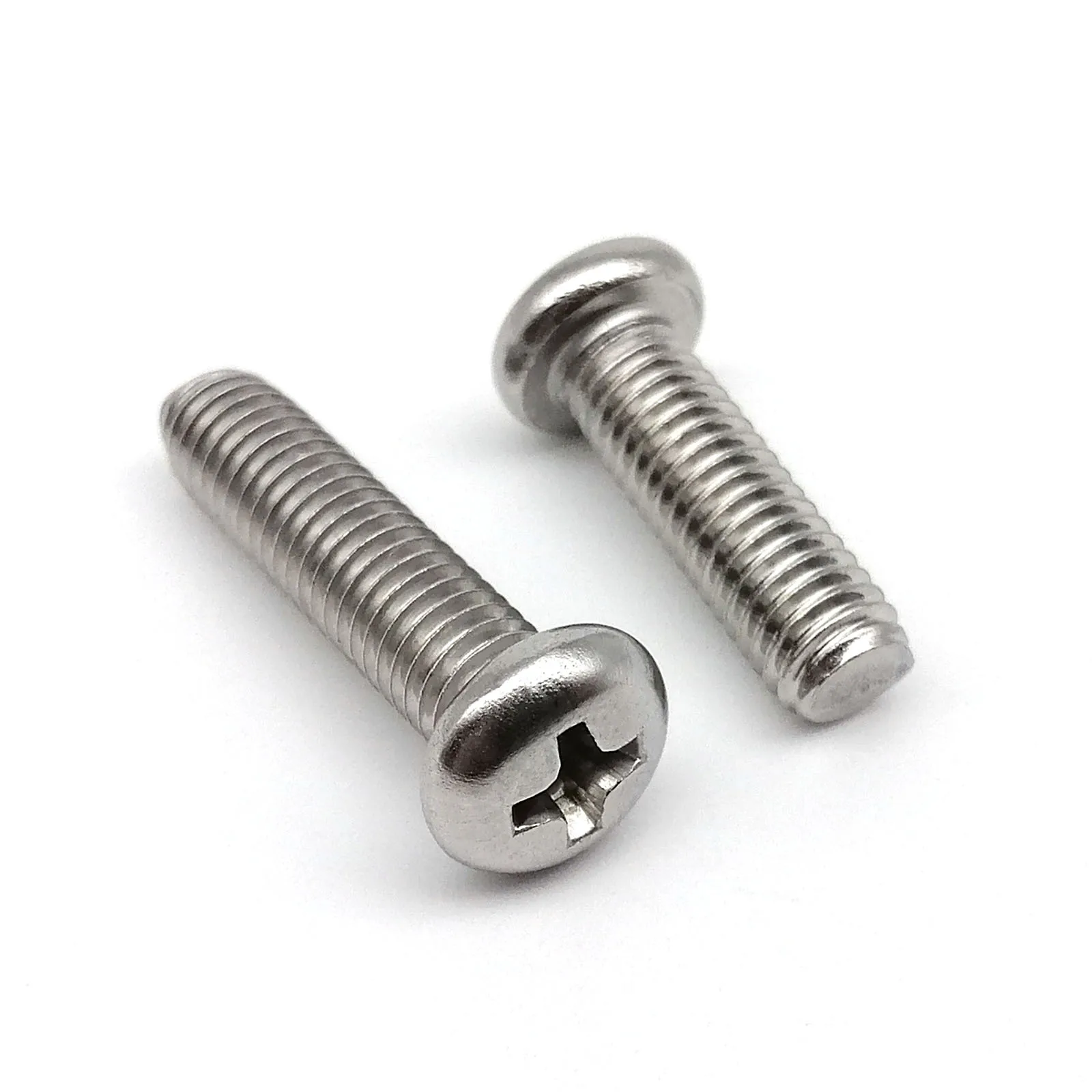 Stainless Steel Screws M1.6 M2 M2.5 M3 M3.5 M4 M5 M6 M8 GB818-85 A2-70 304 Stainless steel Cross Phillips Round Pan Head Screw Bolt Length 3-100mm