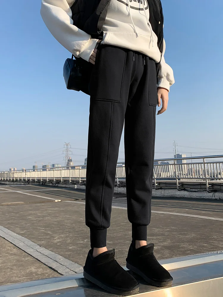 PELEDRESS Harem Pants Women Korean Fashion Casual Loose Sweatpants Thick Warm Winter Female Trousers High Waist Cashmere Joggers