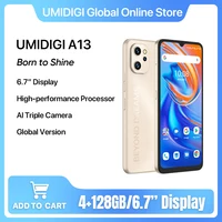 UMIDIGI A13 Smartphone Global Version Unisoc T610 4GB 128GB 20MP AI Triple Camera 6.7 "Full Display 5150mAh Battery Cellphone 1