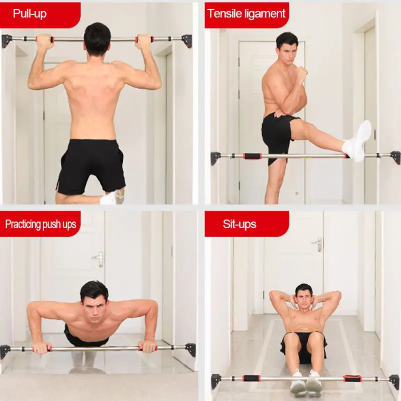 Home Fitness Equipment Doorway Frame Pull up Bar Adjustable Home Gym Doorway Gym Horizontal Bar Chin up for Training