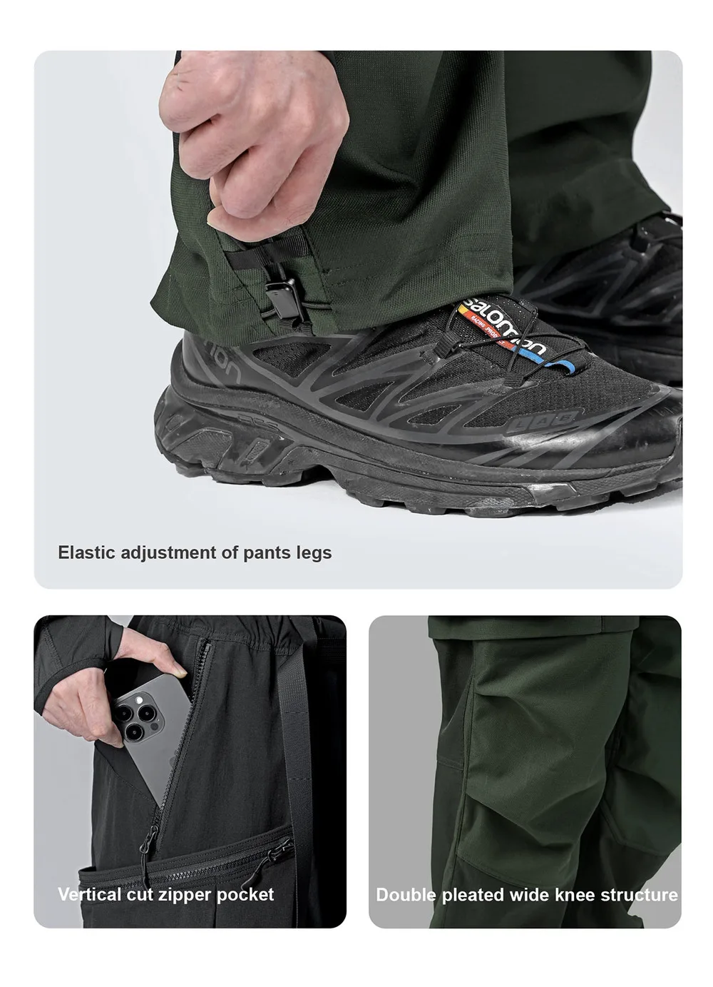 Reindee Lusion 23ss 208 2-in-1  detachable patchwork color block pants dwr coating multiple pockets techwear gorpcore warcore