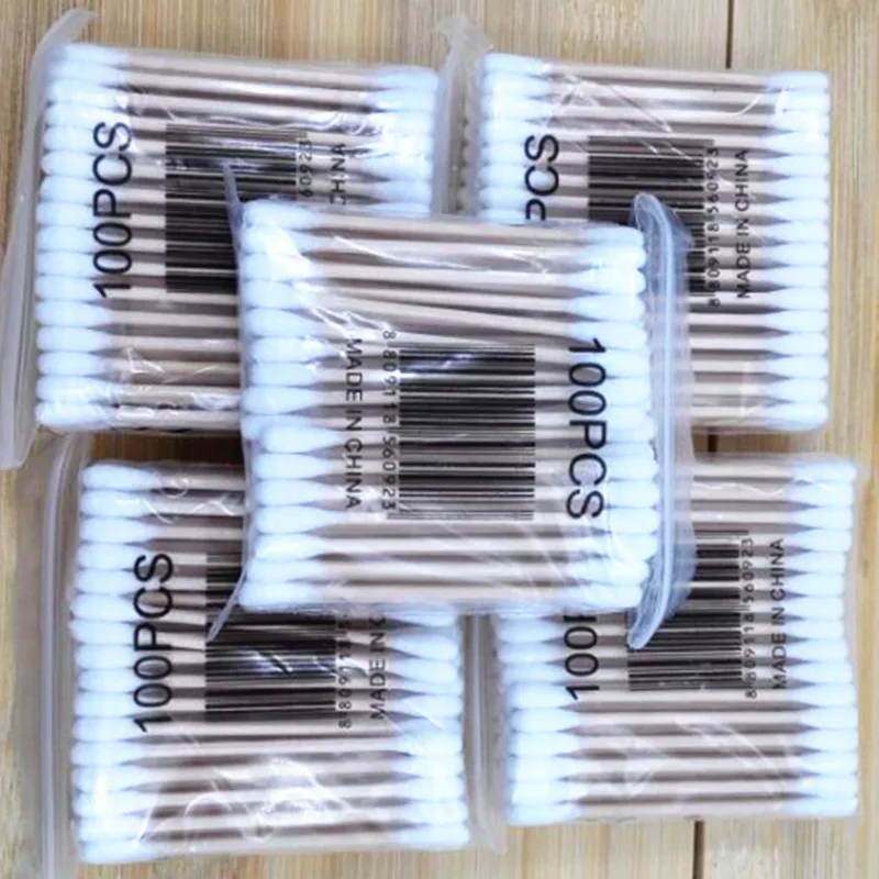 100pcs/bag Disposable Cotton Swabs for Baby Girls Makeup Cosmetic Tips Infant Cotton Bud Applicator Bar Kids Medical Stick Rod