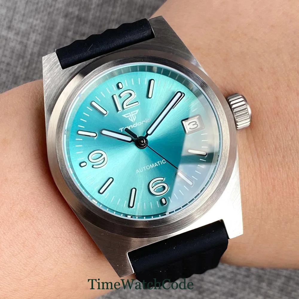 Tandorio Diving Automatic Watch for Men NH35 Sunburst 20ATM Anti-reflection Blue Coating Sapphire Crystal 200m Waterproof 38mm diameter 130cm 4pcs lot lake blue pongee silver coating 2 times golf umbrellas fiberglass auto open anti static anti thunder