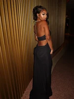 Nibber Prom Party Gown Dress Woman Sexy See Through Luxury Chain Halter Low-Neck Backless Sleeveless Midnight Elegant Vestidos - Image 5
