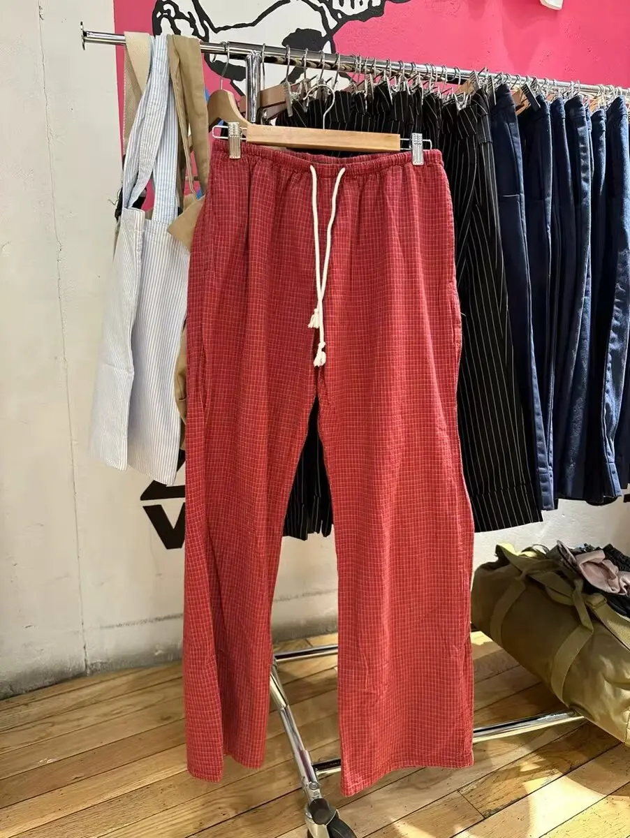 

Красные женские клетчатые брюки с широкими штанинами 2024, джоггеры, женские мягкие хлопковые свободные брюки для женщин, шикарные штаны, милая одежда