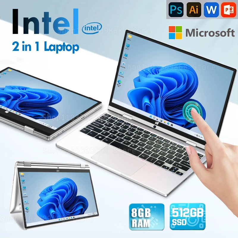 2 in 1 mini Laptop Computer Portable Touch Screen 11.6" Intel N4020 8GB 512GB Windows 11 Pro Office Learning Tablet PC Notebook - AliExpress