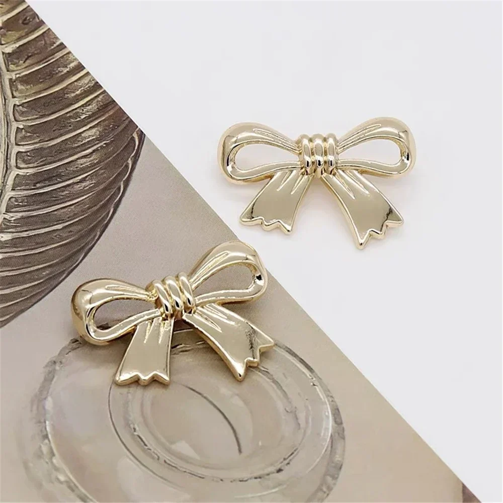 10pcs Golden Bow Shaped Metal Buttons,Sewing Accessories for Clothing Buttons, Suitable for Knitting Sweaters, Dresses, Shirts 6