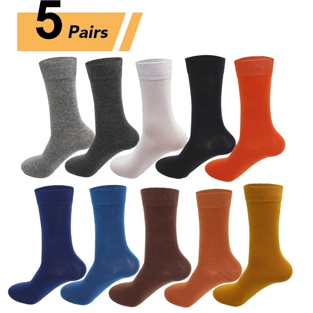 5Pairs New High Quality Business Casual Men Socks Cotton Men's