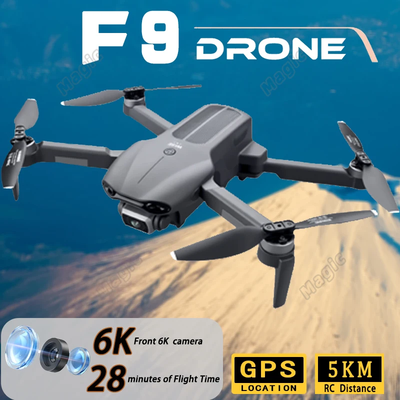 2024 F9 드론 5G 와이파이 8K 전문 HD 카메라, 브러시리스 360 ° 장애물 회피 광학 흐름 RC 접이식 쿼드콥터 장난감, 신제품
