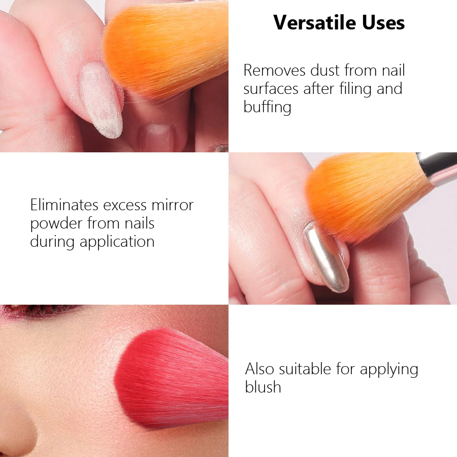 Weicher Mehrzweck-Nagelpinsel & Rougepinsel mit Strass-Griff für Nagelstaubreinigung im Salon und DIY-Maniküre zu Hause. – Detail 5