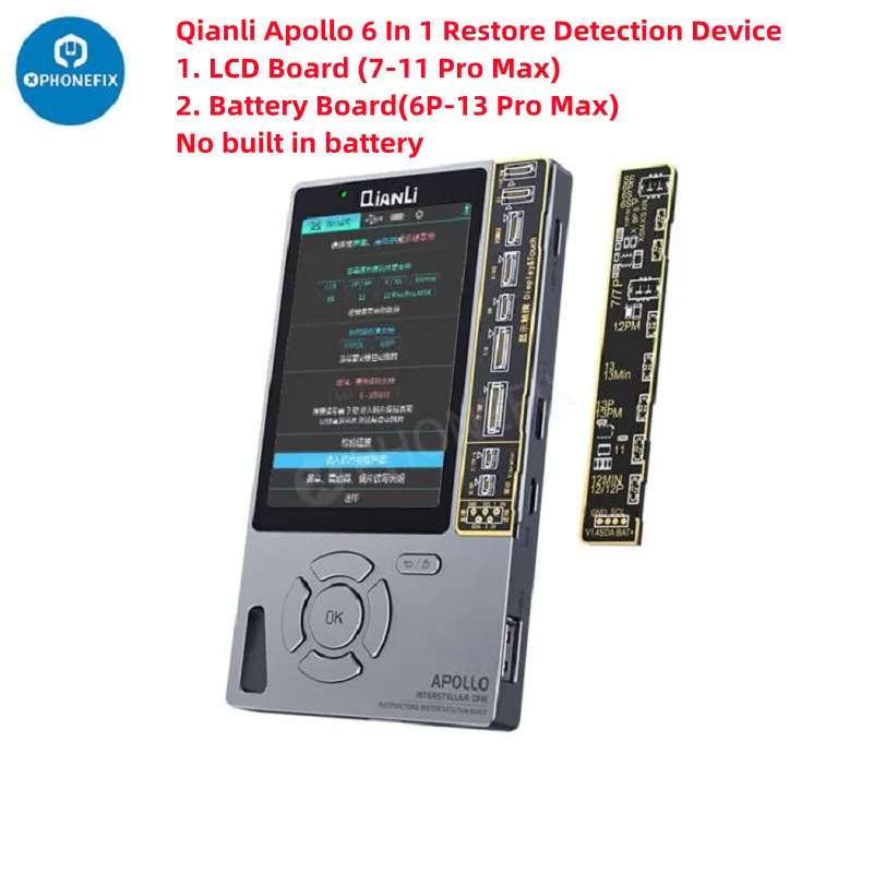 

Qianli Apollo 6 In 1 Restore Detection Device for Iphone 13 12 11 XR XSMAX XS 8P 8 7P True Tone Battery Headset Baseband Repair