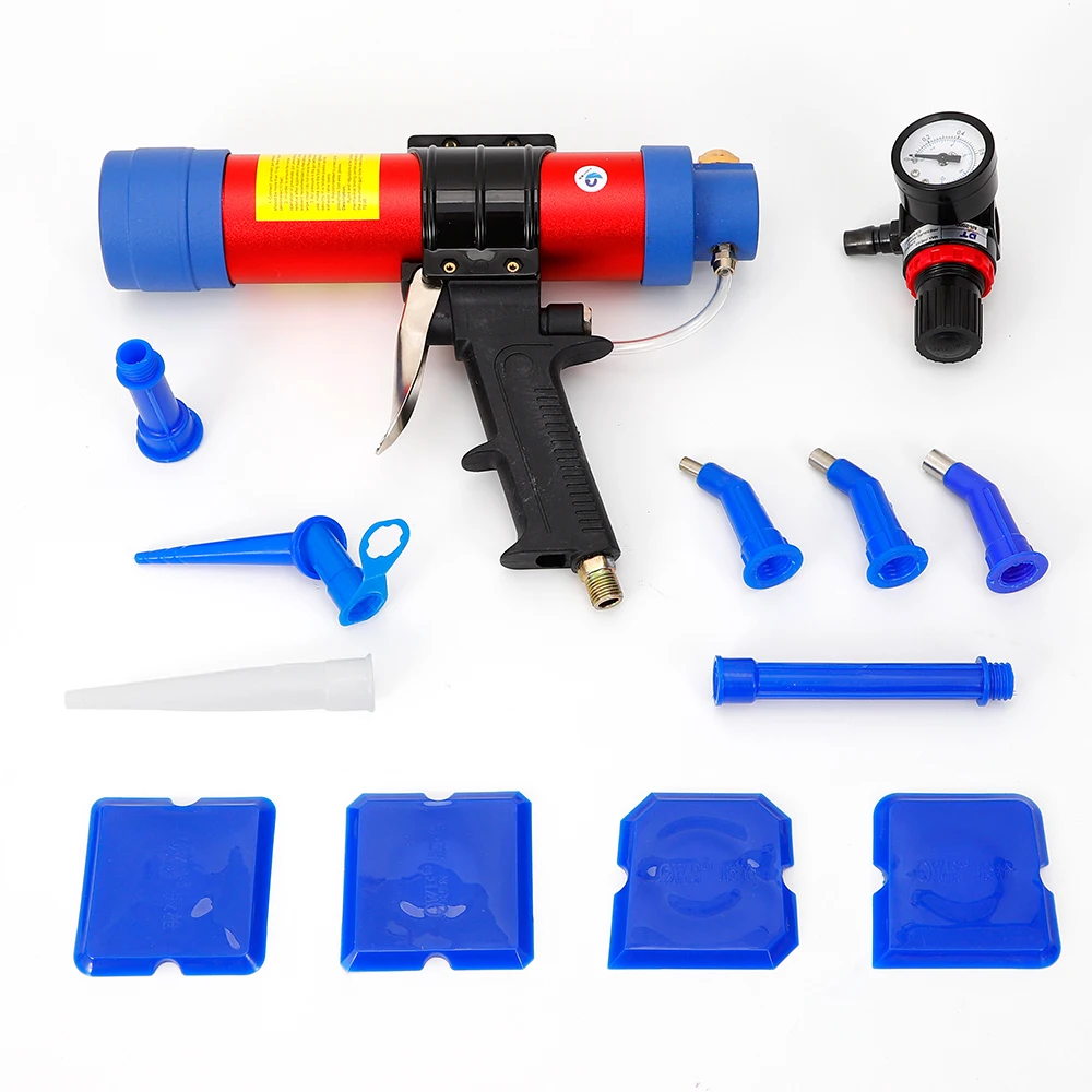 Distributeur de cartouches pneumatiques pour pistolet en Silicone, mastic de calfeutrage à Air 310ml, avec accessoires