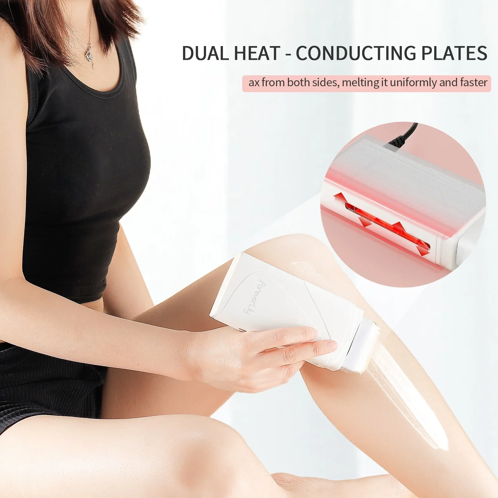 Foreverlily Portable Wax Roller Machine Electric Wax Warmer Depilatory Wax Heater Waxing Leg Warmer Hair Removal Roll On Wax