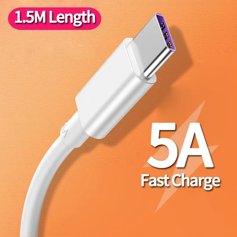 

USB-кабель для быстрой зарядки, 5 А, 1,5 м