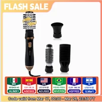 Hatteker brosse à Air chaud 4 têtes remplaçable sèche-cheveux fort vent électrique lisseur rouleau bigoudi peigne souffleur outil de coiffure 1