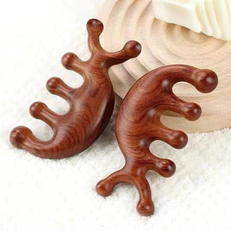 Description Picture 4 of itemMultifunctional Sandalwood Meridian Massage Comb Handmade Wooded Hair Comb Head Scalp Scraping Pressure Relief Relaxation