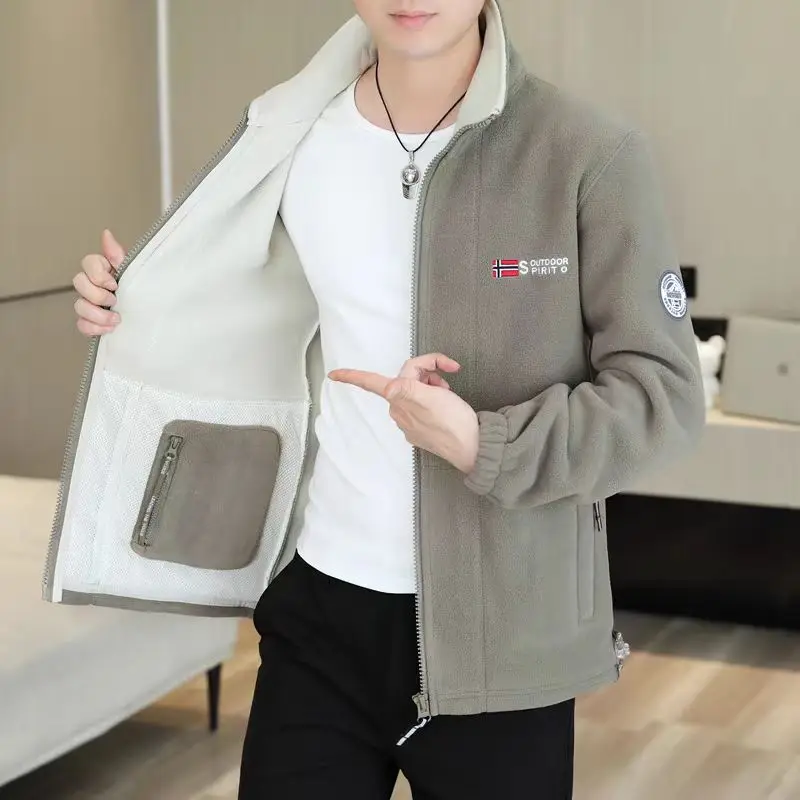 EiAO Jacket Norwegian Fleece Men Women Thermal Windproof Couple's Coat Thickened Outdoor Flannel for Hiking Camping Fishing 2025