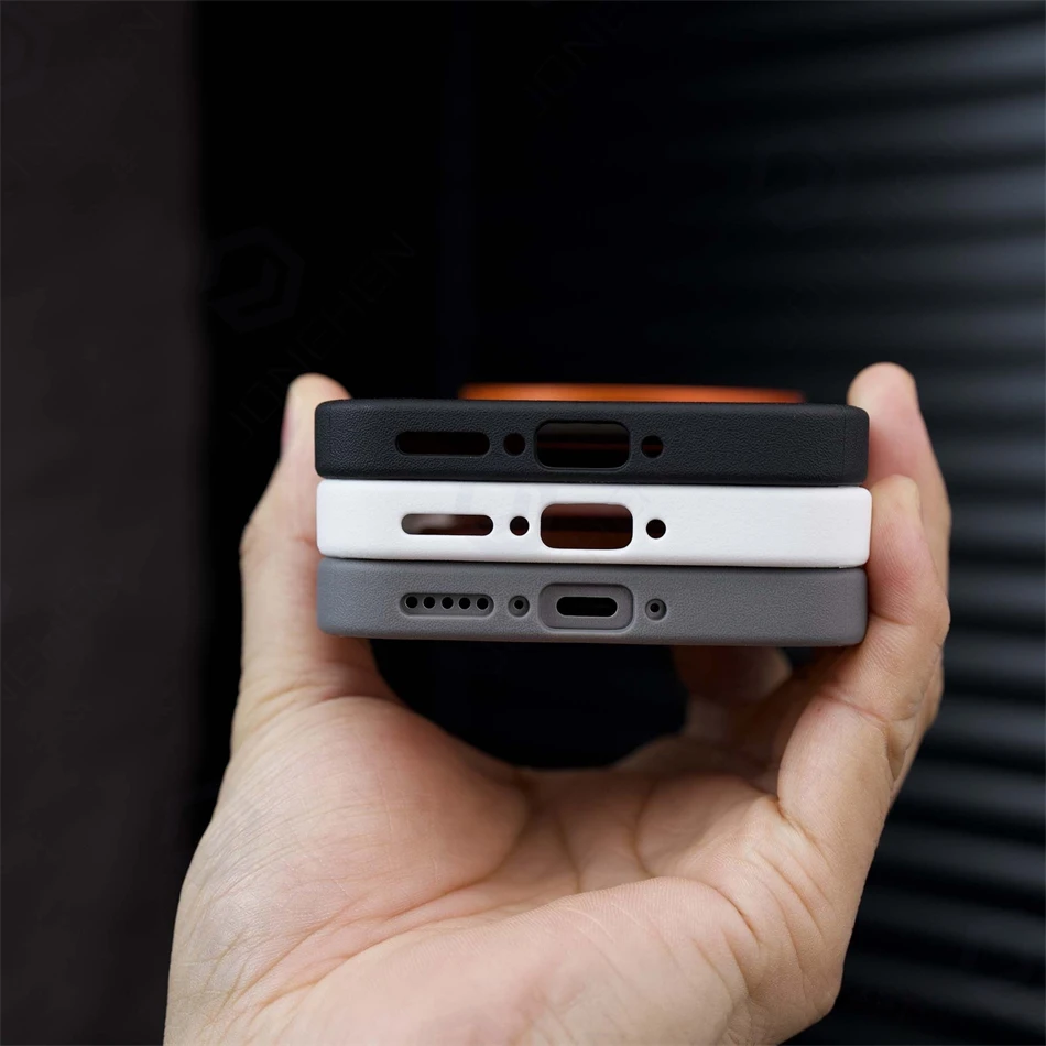 Luxury PU Leather Magnetic Case with Wireless Charging and Heat Dissipation Features