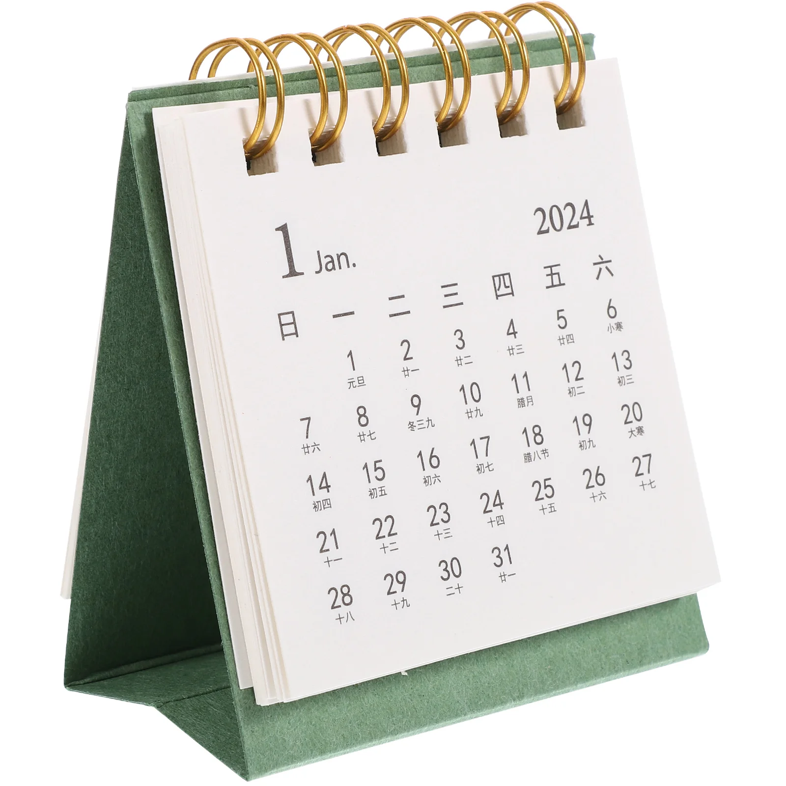 

Desk Calendar Monthly Household Freestanding 2024 Desktop Small Two-coil Design Office
