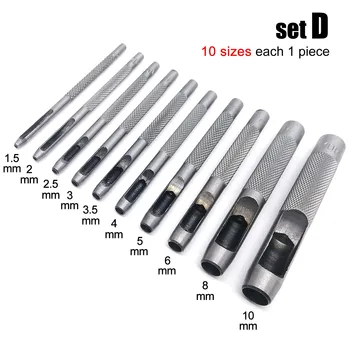 Round Hole Punch Hollow Cutter Set – 4/6/10pcs Mix Size High-Hardness Steel Punches for Gasket, Leather, Rubber & Craft 1