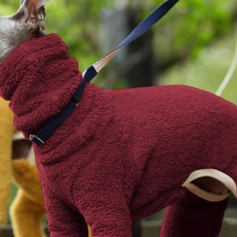 Winter Dog Clothes Pet Vest Stretchy 4 Legs Full Covered Elastic High Collar Solid Color Dog Turtleneck Onesie For Pets Supplies 4