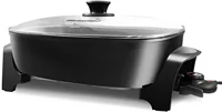 NEW NEW Gourmet EG6203 Extra Deep 16"x13"x3.2" (10.5Qt.), Pour Spout, Dishwasher Safe, Marbled Non-stick Electric Skillet with V 2