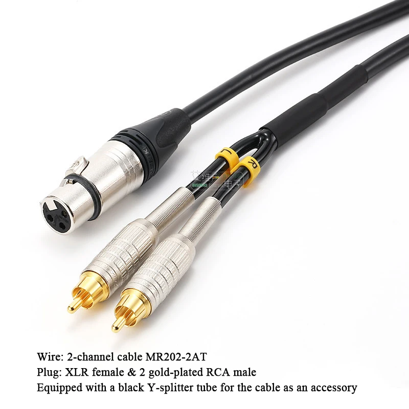 1-zu-2 Audio-Y-Kabel, RCA zu XLR, 6,35mm zu Dual RCA, XLR-Splitter, TS-Splitter, Anpassbare Länge 0,5-50m – Detail 16