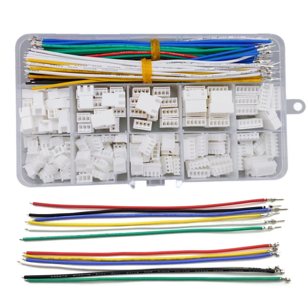 10 sets JST XH2.54 XH 2,54 mm kabelverbinders 2/3/4/5/6/7/8/9/10 pin pitch mannelijke vrouwelijke plug-socket 30 cm draadlengte 26 AWG, 10 sets 8P