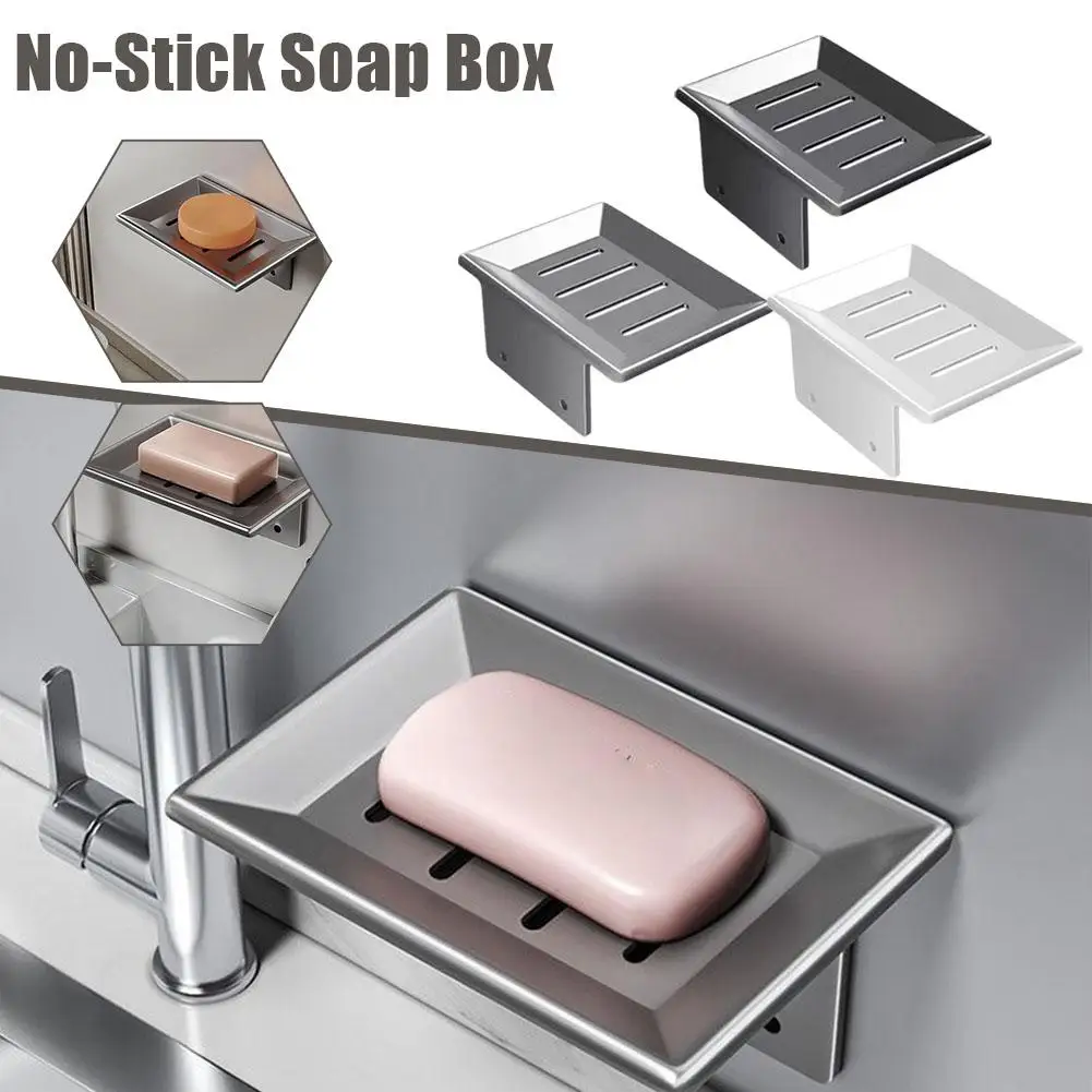 

Adhesive Stainless Steel Soap Holder Shower Wall and Drain,Bar Kitchen Sink Soap Soap Bathroom Tray Accessories with Dish X6G0