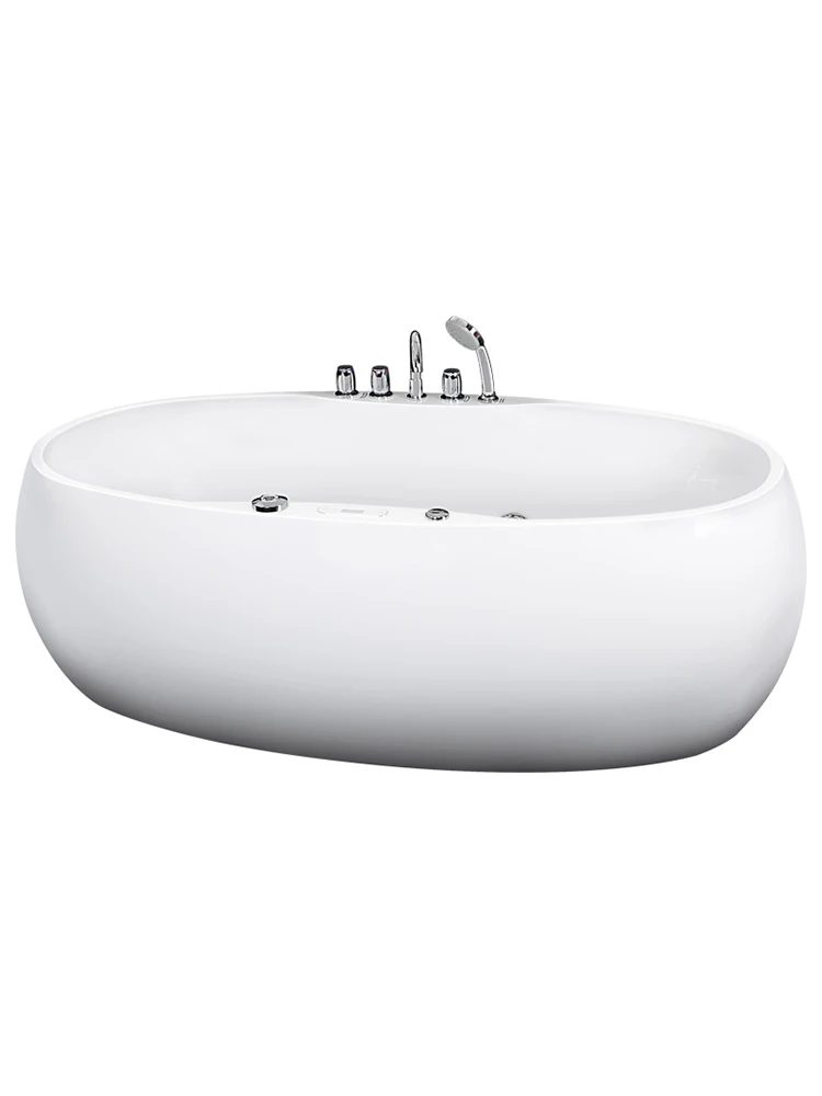 

Small unit massage bathtub, adult household constant temperature heated surfing independent oval bathtub