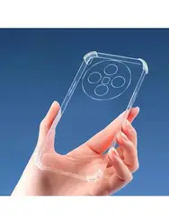Transparent Shockproof Silicone Phone Case with Airbag Protection - Soft TPU Clear Back Cover for VIVO X300 Pro (Clear)