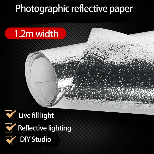 Selens 120x100cm Photography Reflective Paper Soft Light Fill Light  Removable Adhesive Reflective Paper Photography Props - AliExpress