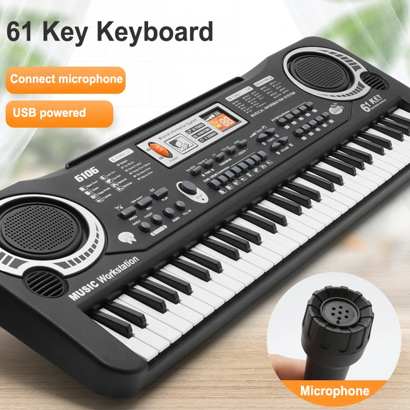 61-key Children's Electronic Piano Keyboard Portable Educational Toy Musical Instrument Organ With Mike Children's Beginner Gift early education toys educational toys music toys musical instrument kids piano keyboard