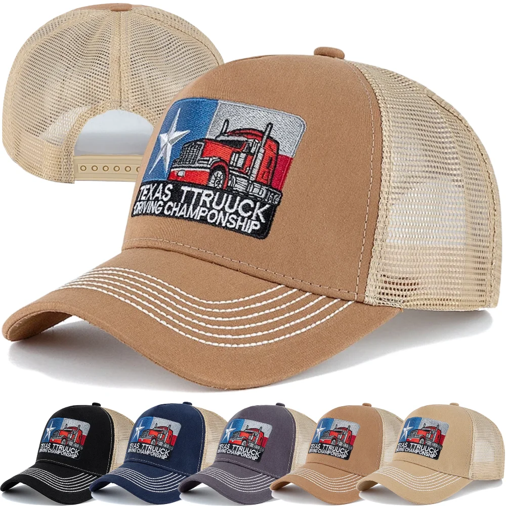 Unisex Baseball Cap Texas bestickt Trucker Hut Mesh Hut Kappe für Männer Frauen atmungsaktive Streetwear Sommer Outdoor Trucker Cap