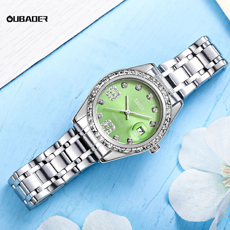 2023 New Watch Female Shell Surface Square Intercolor Rhinestone Female Watch High-grade Fashion Trend Waterproof Watch