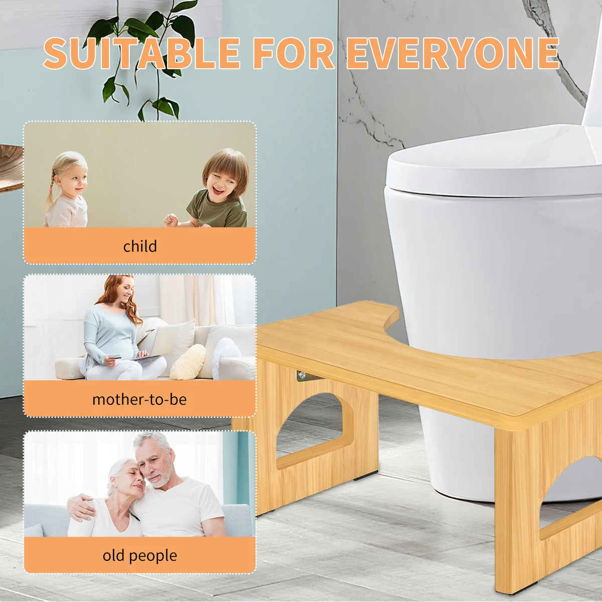 Bamboo Folding Toilet Stool With Non-Slip Steps, Collapsible &Amp; Space-Saving For Kids &Amp; Adults In Bathroom S806Efe58A08B435Cae22396475F79Fcdb