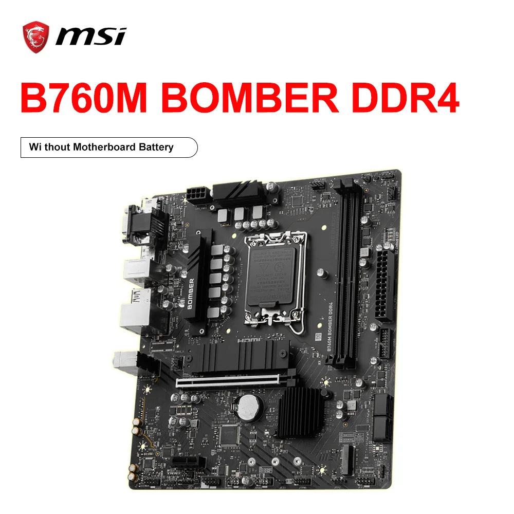 Msi B760M Bomber Ddr4 Nuova Scheda Madre 64Gb Lga 1700 M.2 Sata Iii Intel B760 Pcie4.0 Supporto Processore Intel Gaming Placa Mae