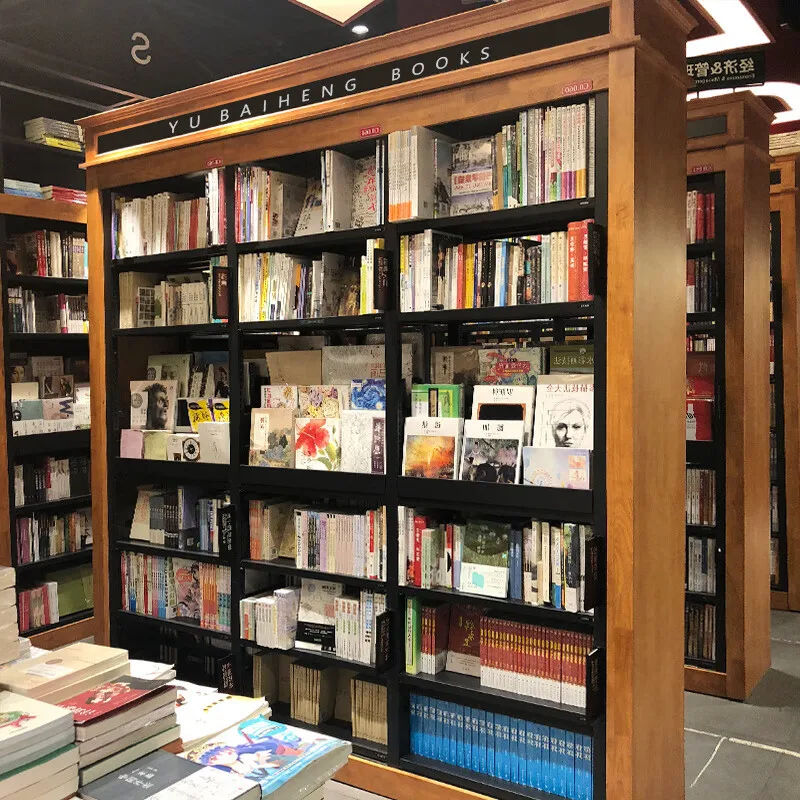 Libreria librerie in acciaio e legno Sala lettura scolastica Libreria Sisyphus espositori singoli e bifacciali Pavimento- - immagine 3