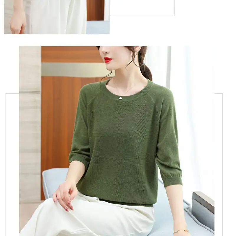 Frühling Herbst elegante Mode Harajuku Slim Fit Tops Frauen lässig lose alle Match Unterhemd o Hals Einsatz Patchwork T-Shirts – Detail 11
