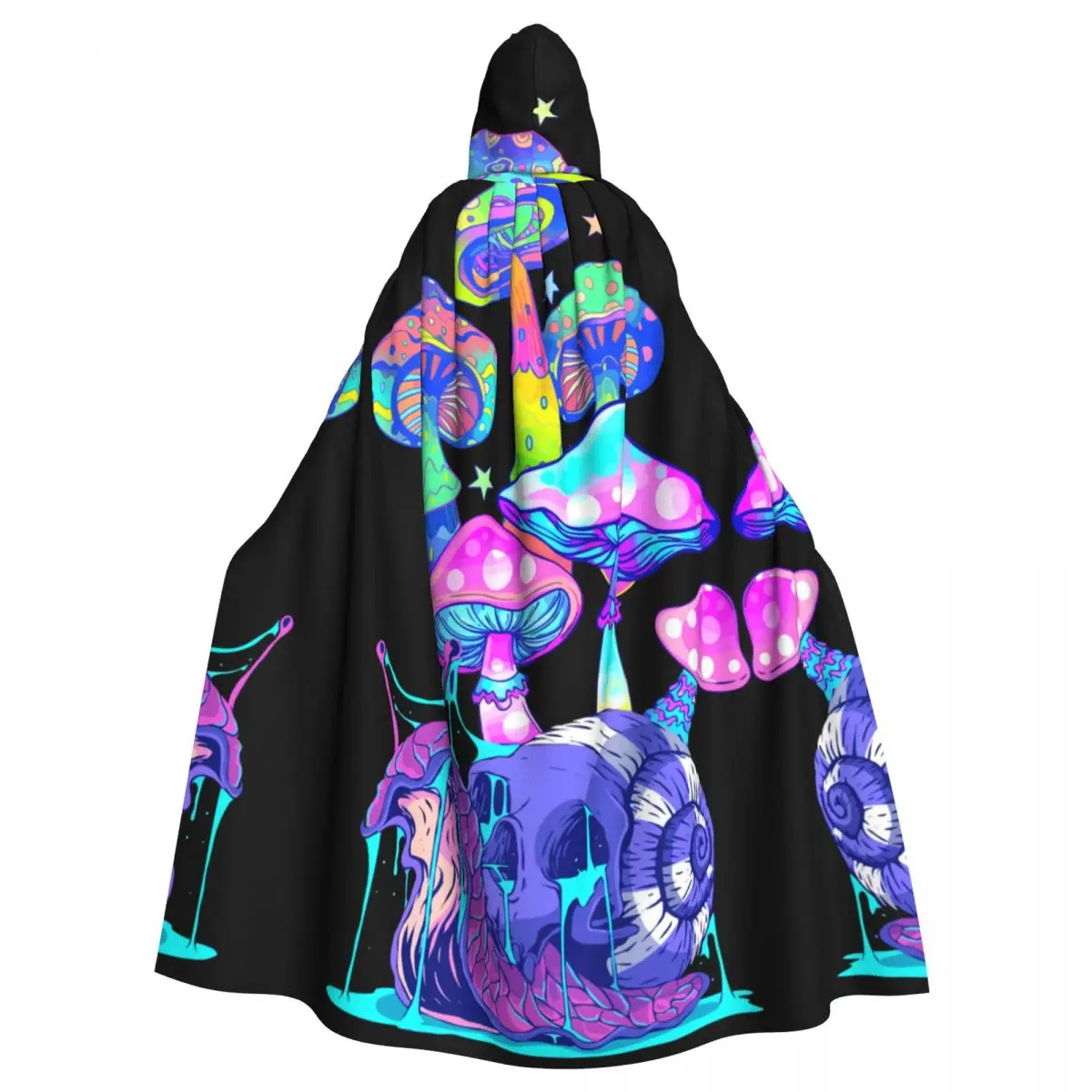 

Hooded Cloak Polyester Unisex Witch Cape Costume Accessory Psychedelic Magic Mushrooms (3) Elf Purim