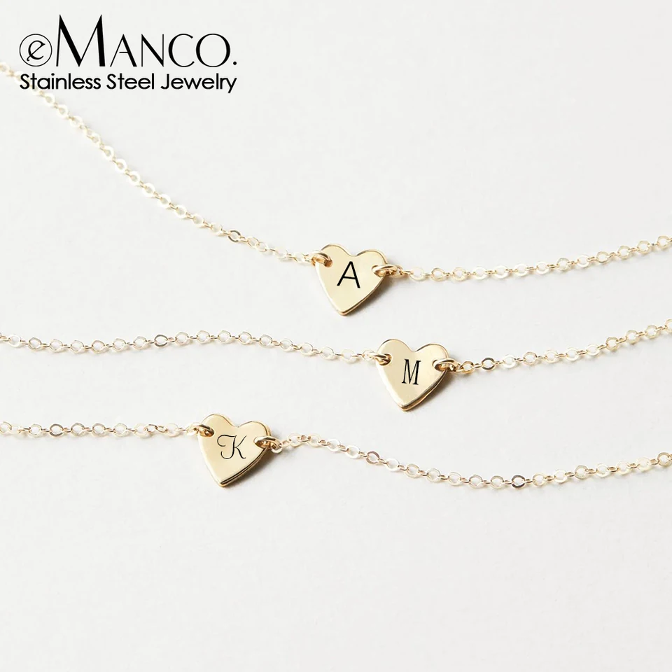 Bracciale Con Ciondolo Iniziale A Cuore Per Ragazze E Donne - 26 Lettere Alfabeto In Acciaio Inossidabile, Gioiello Personalizzato Regalo (M, Taglia Unica)