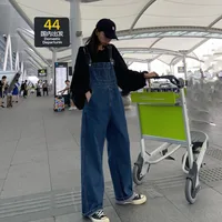 2026 New Women's Casual Wide-Leg Suspender Pants Denim Overalls with Pockets and Hooks Suitable For All Seasons - Image 2