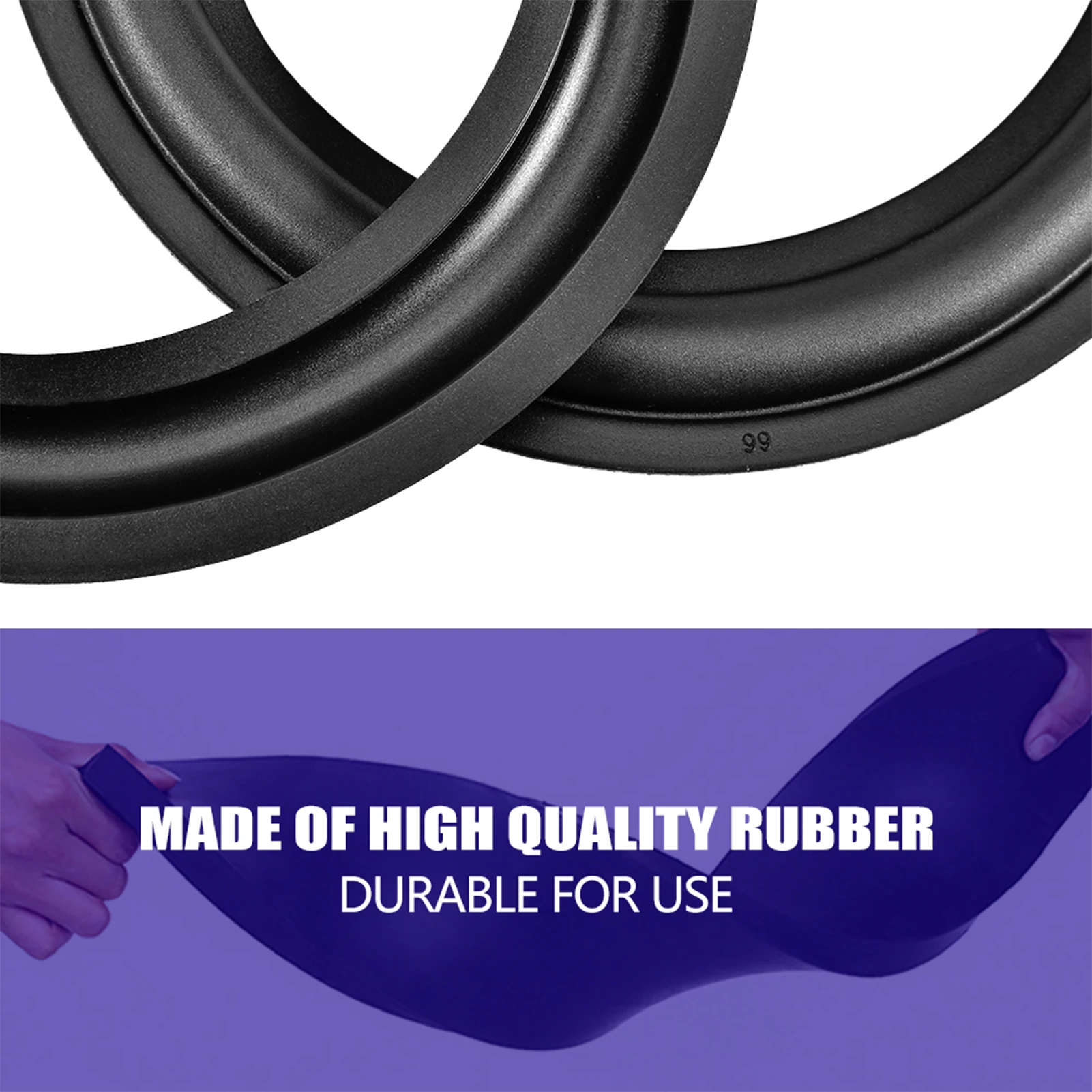 2pcs 6inch/156mm Perforated Rubber  Surround Speaker Repair Parts Replacement Black Speaker Surround  Speaker