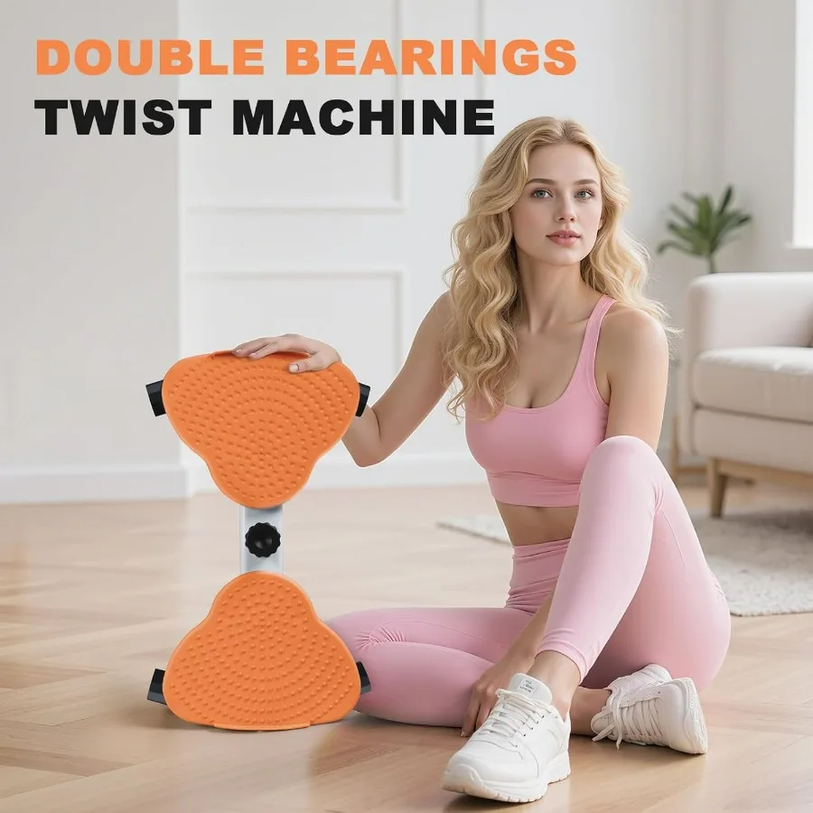 Waist Twister Machine, Ab Twister Board with Resistance Bands - 300 lbs Capacity Home Exercise Equipment for Belly Fat, Core Wor