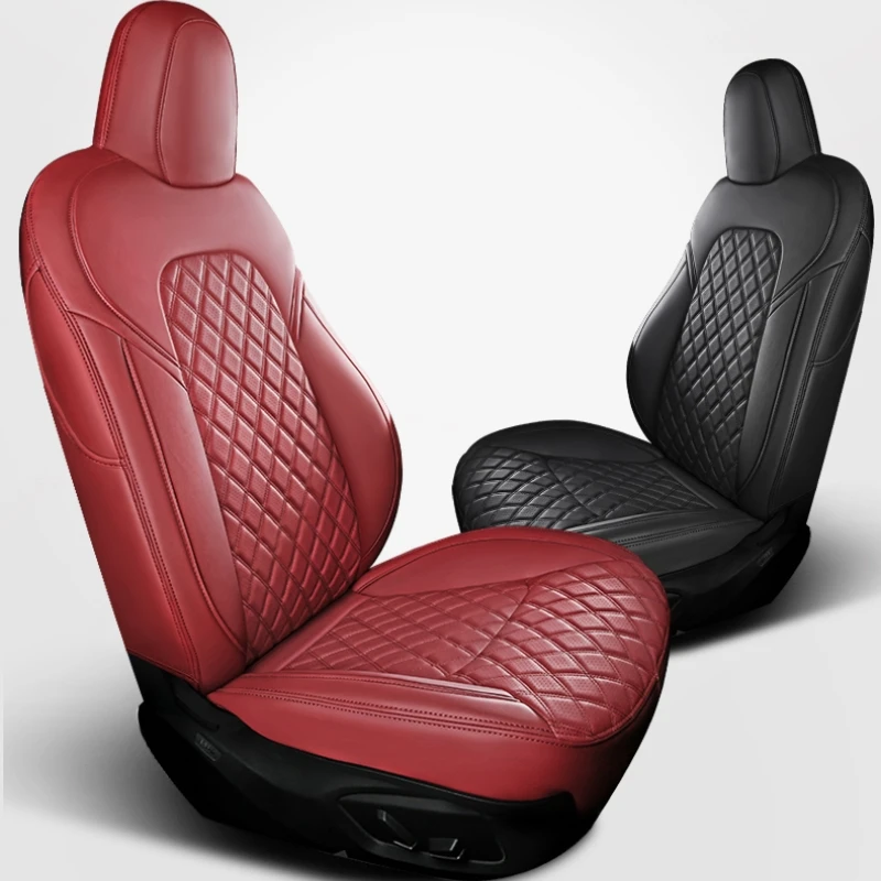 Tesla Modell Y Custom Fit Auto Sitz Abdeckung Zubehör für Modell Y 360 Grad Volle  Surround Mittel Genuine Leder Separate armlehne - AliExpress