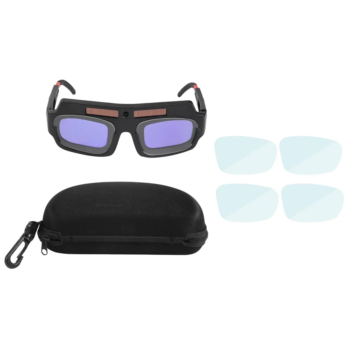 

Arc Solar Helmet Darkening Goggles Lens Anti-shock With Auto Mask Case Glasses Welding Powered Welder Storage