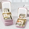 LED Mirror Makeup Storage Box Cosmetics Storage Box Fashion Portable Travel Makeup Bag Simple Makeup Case with Mirror for Woman 2